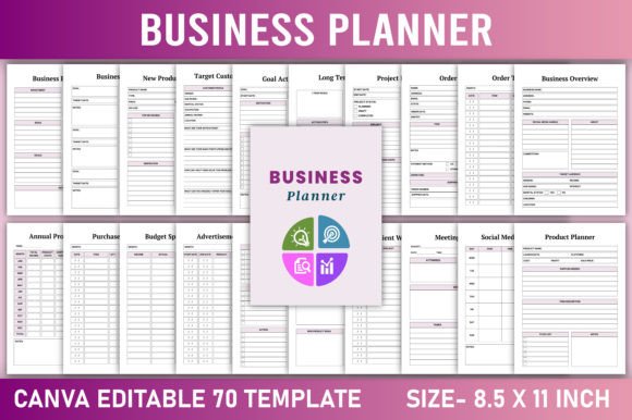 Download Editable Business Planner Canva Template - Business planner canva Collection