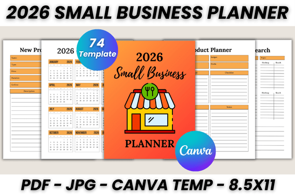 Download 2026 Small Business Planner Canva - Business planner canva Collection
