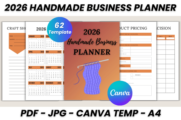 Download 2026 Handmade Business Planner Canva - Business planner canva Collection