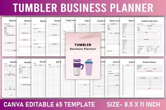 Download Editable Tumbler Business Planner Canva - Business planner canva Collection