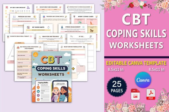 Download 🧠 CBT Coping Skills Worksheets Canva - Premium Resources
