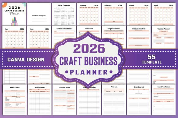 Download 2026 Craft Business Planner Canva Kdp - Business planner canva Collection