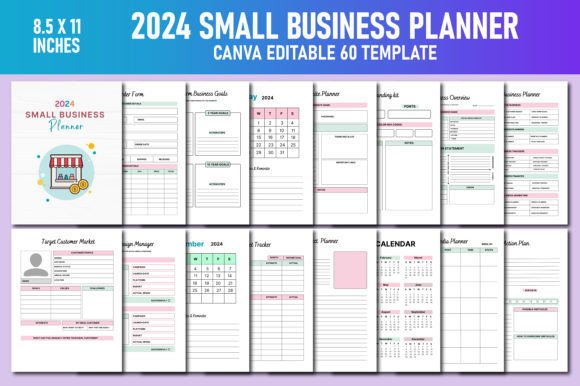 Download 2024 Small Business Planner Canva KDP - Business planner canva Collection