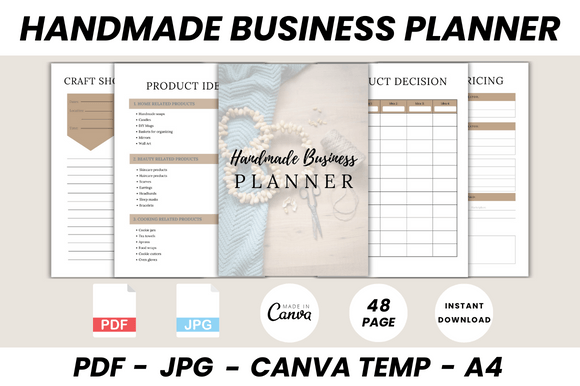 Download Handmade Business Planner Canva Template - Business planner canva Collection