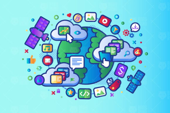Download Global Data Network Concept Illustration - Concept Collection