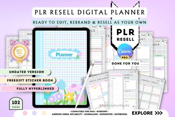 Download PLR Canva Digital Planner for Shops - Premium Resources